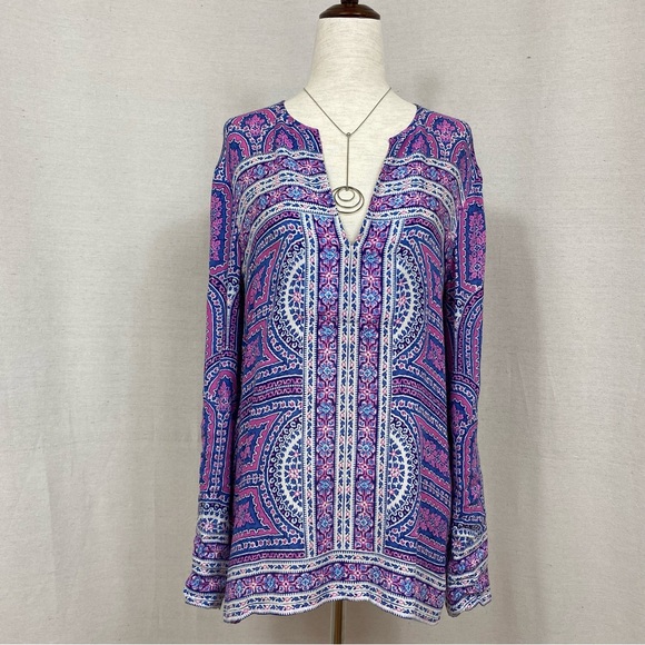 BCBGMaxAzria Haida Long Sleeve Print Top - Picture 5 of 8